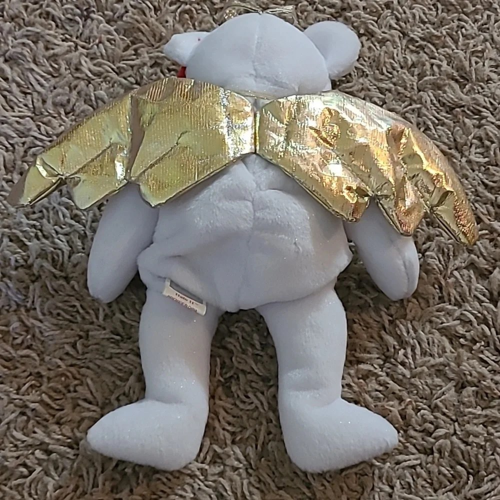 Ty Beanie Babies Halo II the Bear D.O.B. January 14, 2000 Angel Wings Brown Nose - Picture 5 of 7